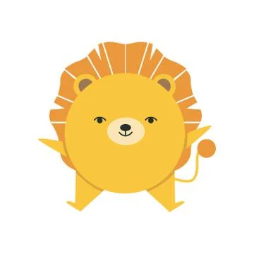 Picture of a lion on a white background. Vector illustration. Stock Illustration