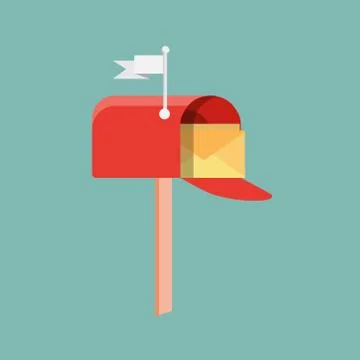 Picture of a mailbox on a birch background. Vector illustration EPS 10. Stock Illustration