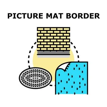 Picture mat border material options selecting icon concept 스톡 일러스트