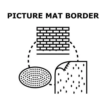 Picture mat border material options selecting icon concept Stock Illustration