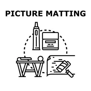 Picture matting tools applying decorative wall paper Stock Illustration