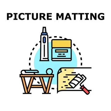 Picture matting tools applying decorative wall paper Stock Illustration