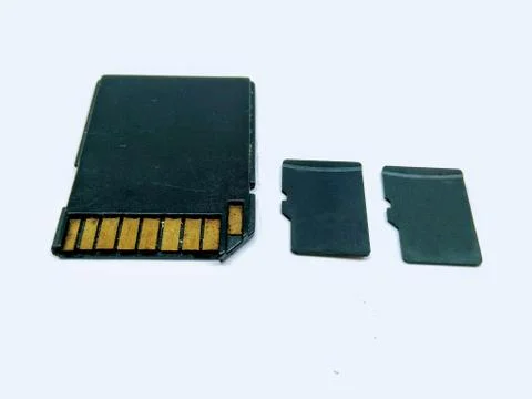 A picture of memory card with selected focus 写真素材