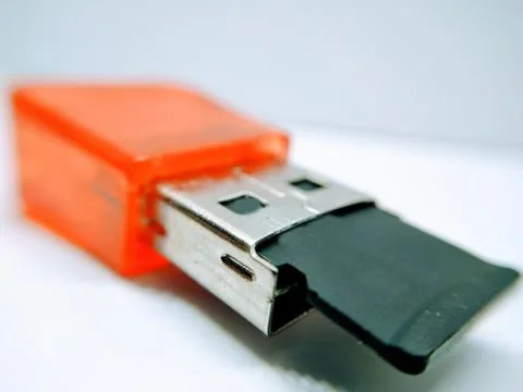 A picture of memory card with selected focus Stock Photos