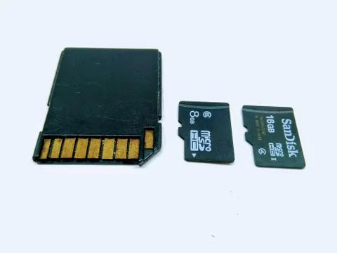 A picture of memory chip isolated on white background Stock Photos