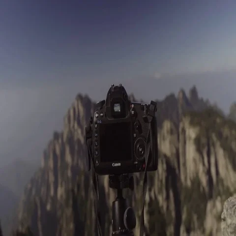 Picture of mountain range photographed from camera Stock Footage 69456991