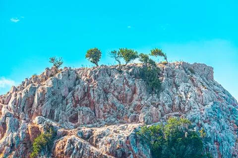 Picture of mountain while walking on trail. Foto stock