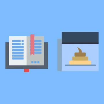 Picture of a notebook on a blue background. Vector illustration. Stock Illustration