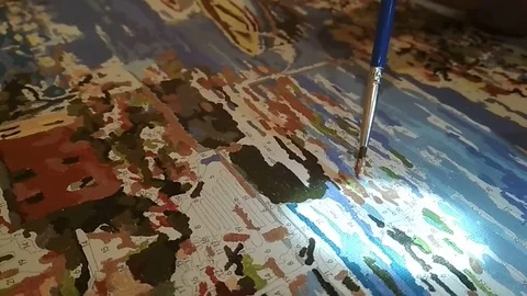 Picture by numbers Vídeo Stock 83506709