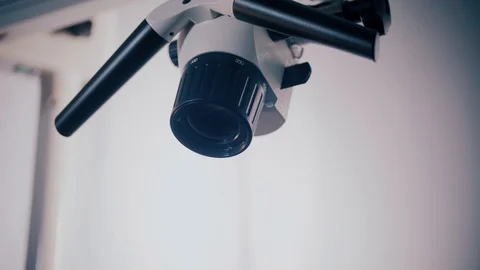 Picture of an operating microscope in a laboratory. Medical Optical Device Stock Footage 104773450