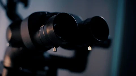 Picture of an operating microscope in a laboratory. Medical Optical Device Stock Footage 104773685