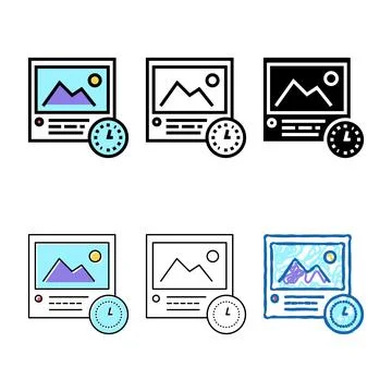 Picture pack viewing time color icon vector Stock Illustration