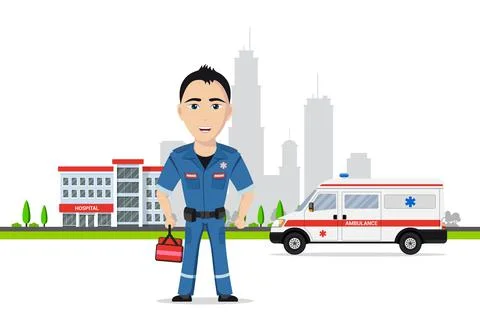 Picture of a paramedic Illustrazione stock