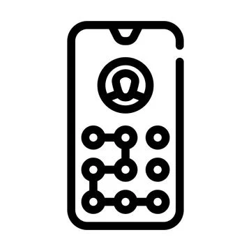 Picture password line icon vector illustration line 스톡 일러스트
