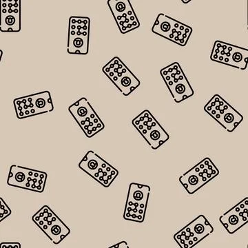 Picture password line vector seamless pattern line Stockillustratie
