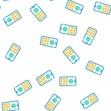 Picture password vector seamless pattern line イラスト素材