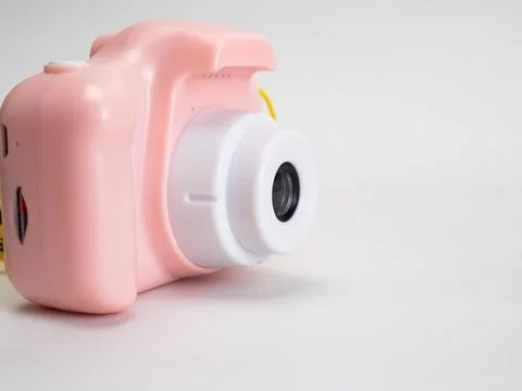 Picture of a pink camera toys Stock Photos