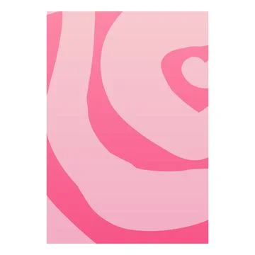 Picture with pink rounded lines, abstract gradient shapes, vector flat graphic Stock Illustration