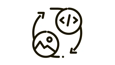 Picture programming code Icon Animation Stock Footage 145757904