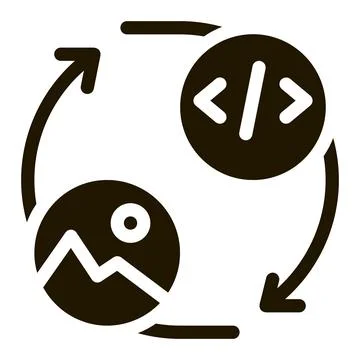 Picture programming code icon Vector Glyph Illustration Stock Illustration