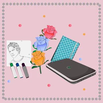 Picture rose Stock Illustration