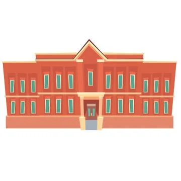 Picture of a school on a white background. Vector illustration Stock Illustration