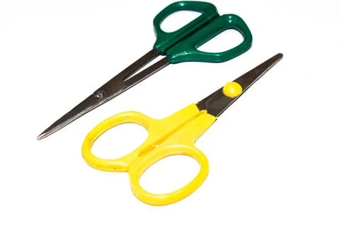 A picture of scissors with selected focus Stockfoto's