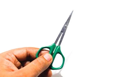 A picture of scissors with selected focus Foto stock