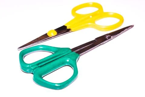 A picture of scissors with selected focus Stockfoto's