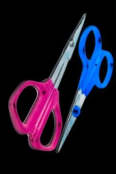 A picture of scissors with selected focus Foto stock