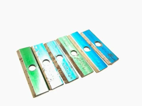 A picture of sharpner blades on white background 库存照片