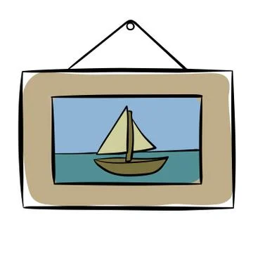 Picture with ship Stock-Illustration
