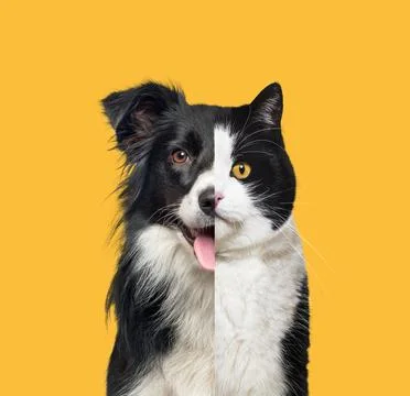 Picture showing the difference between the head of a dog and that of a cat, H Stock Photos