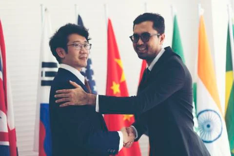 The picture shows the relationship between countries. Diplomatic relations An Stock Photos