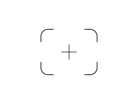 Picture shutter focus with cross viewfinder frame grid. Vector illustration Stock Illustration