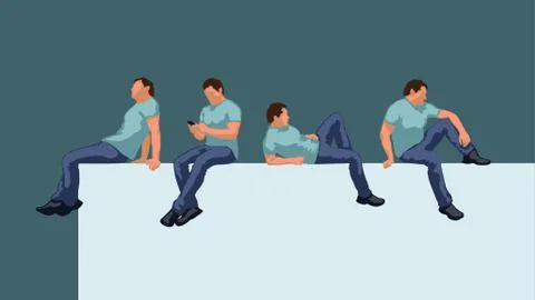 Picture of sitting Stock Illustration