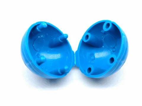 A picture split plastic ball isolated on white background Stock Photos