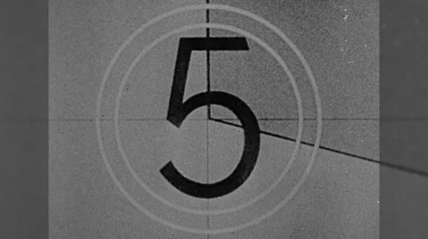Picture Start Film Reel Leader Countdown Vintage Film Retro Old Numbers Movie  Stock Footage