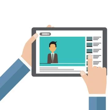 Picture of a tablet on a white background. Vector illustration Stock Illustration