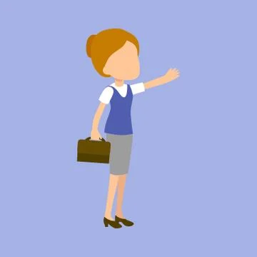 Picture of a teacher on a blue background. Vector illustration. Stock Illustration
