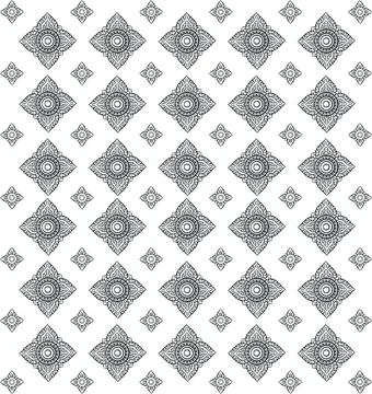 Picture thai pattern supreme black background	 Stock Illustration