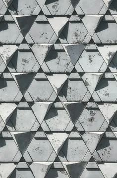 Picture of triangular concrete wall, abstract background. Stock Photos