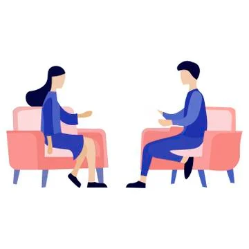 Picture of two people communicating. Vector illustration Stock Illustration