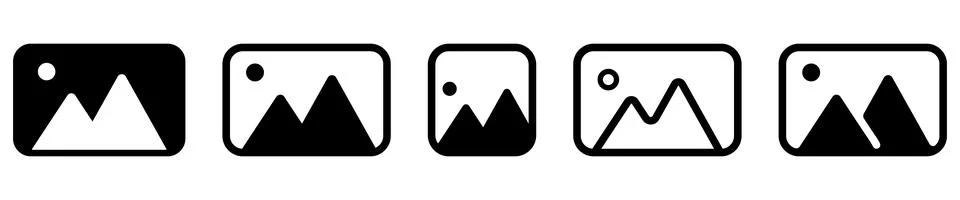 Picture vector icon set Stock Illustration