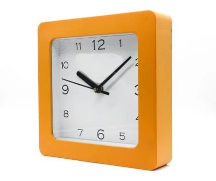 A picture of wall clock isolated on white background Stock Photos