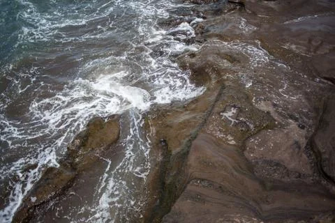 Picture of the Water and Cliffs Pattern Texture Background Stock Photos