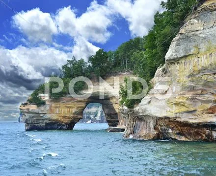 Pictured rock national lake shore michigan state Stock Photos