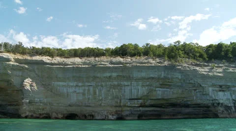 Pictured Rocks 07 arch Stock Footage 25542511