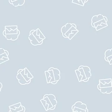 Pictures cloud storage line vector seamless pattern Illustrazione stock