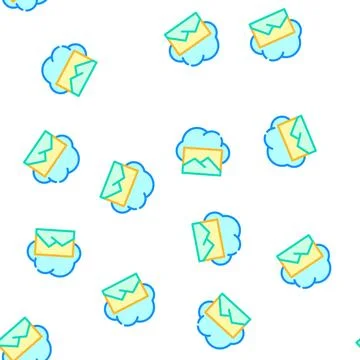 Pictures cloud storage vector seamless pattern 스톡 일러스트